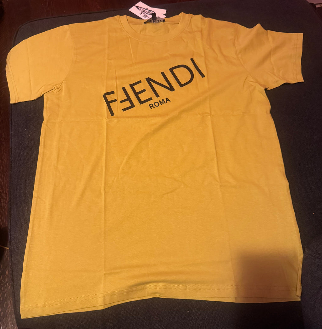 Luxury-Inspired Yellow Logo T-Shirt – Unisex Streetwear