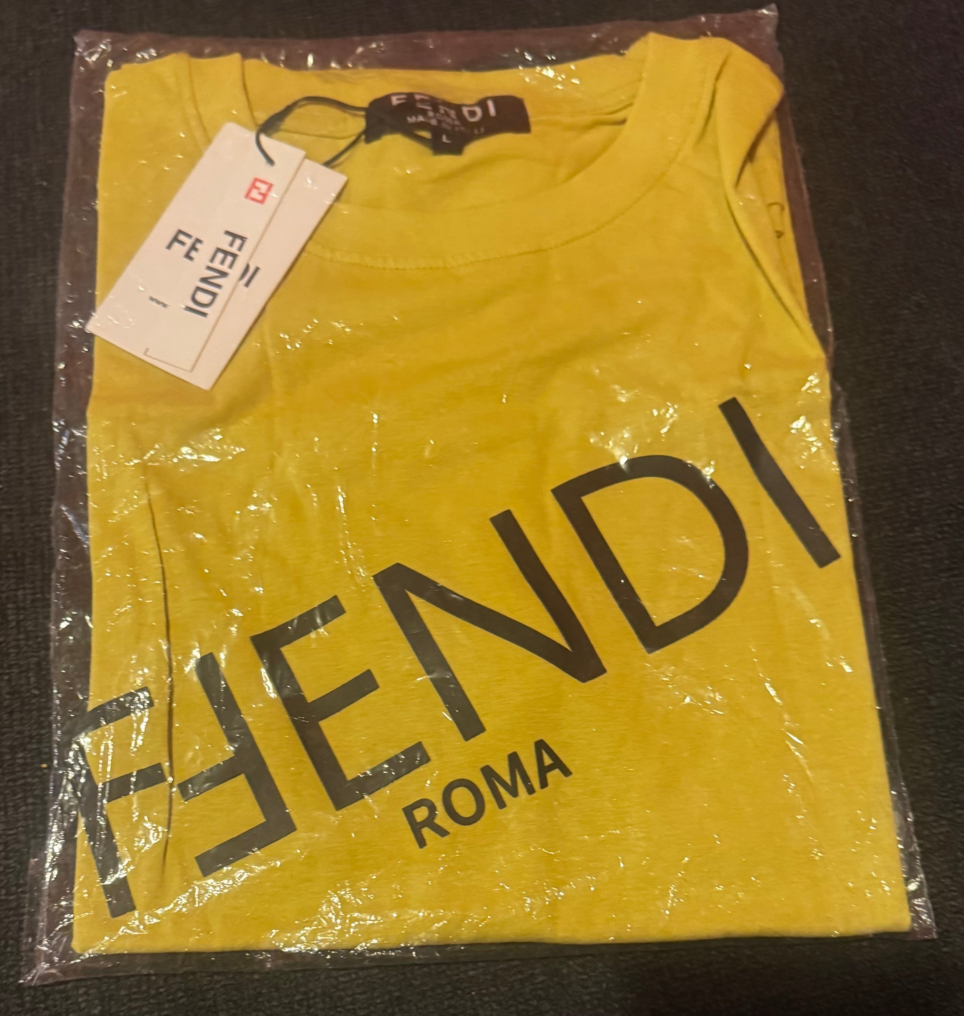 Luxury-Inspired Yellow Logo T-Shirt – Unisex Streetwear