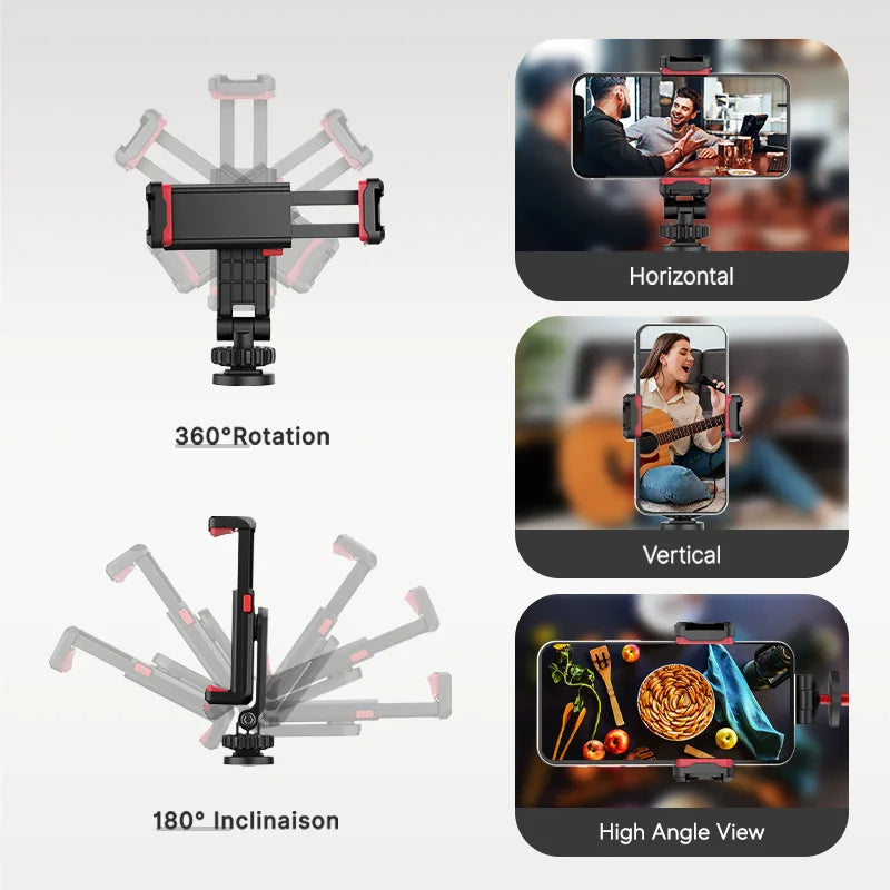 “360° Rotatable Phone Holder Tripod Mount for TikTok & Video Recording”